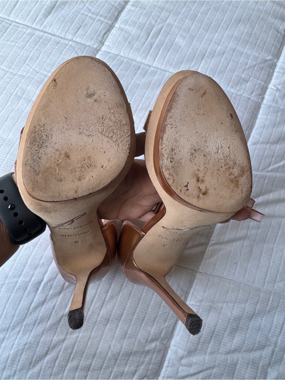 Brian Atwood bronze metallic stiletto high heels size 6 - Picture 9 of 11